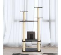 vidaXL Albero per Gatti con Tiragraffi in Sisal Grigio Scuro 110 cm