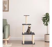 vidaXL Albero per Gatti con Tiragraffi in Sisal Grigio Scuro 111 cm