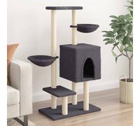 vidaXL Albero per Gatti con Tiragraffi in Sisal Grigio Scuro 117 cm