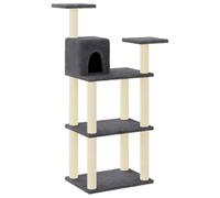 vidaXL Albero per Gatti con Tiragraffi in Sisal Grigio Scuro 118,5 cm