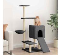 vidaXL Albero per Gatti con Tiragraffi in Sisal Grigio Scuro 130,5 cm