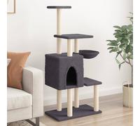 vidaXL Albero per Gatti con Tiragraffi in Sisal Grigio Scuro 131 cm