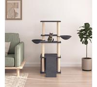 vidaXL Albero per Gatti con Tiragraffi in Sisal Grigio Scuro 133 cm