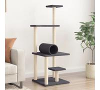 vidaXL Albero per Gatti con Tiragraffi in Sisal Grigio Scuro 136 cm