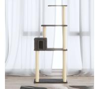 vidaXL Albero per Gatti con Tiragraffi in Sisal Grigio Scuro 147 cm