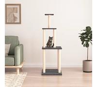 vidaXL Albero per Gatti con Tiragraffi in Sisal Grigio Scuro 149 cm