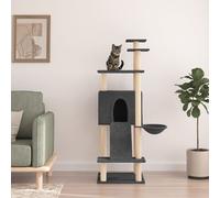 vidaXL Albero per Gatti con Tiragraffi in Sisal Grigio Scuro 153 cm