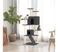 vidaXL Albero per Gatti con Tiragraffi in Sisal Grigio Scuro 153 cm