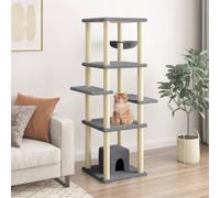 AX Albero Tiragraffi 84x66x154cm Casetta Sisal Gatti Peluche Piattaforma 172057