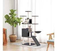 vidaXL Albero per Gatti con Tiragraffi in Sisal Grigio Scuro 154 cm