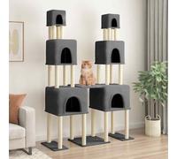 vidaXL Albero per Gatti con Tiragraffi in Sisal Grigio Scuro 199 cm