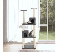 vidaXL Albero per Gatti con Tiragraffi in Sisal Grigio Scuro 71 cm