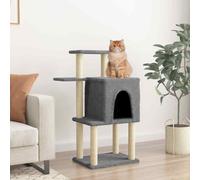 vidaXL Albero per Gatti con Tiragraffi in Sisal Grigio Scuro 97 cm