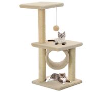 vidaXL Albero per Gatti con Tiragraffi Sisal 65 cm Beige