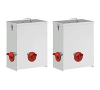 vidaXL Alimentatori per polli 2 pezzi argento 32,5 x 20,5 x 43 cm, giardino e terrazza: soluzioni moderne e durevoli per ambienti esterni che migliorano la bellezza, il comfort e la funzionalità