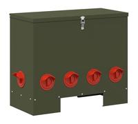 vidaXL Alimentazione per pollo, verde oliva, 60,5 x 29 x 51 cm, in acciaio laminato a freddo, rettangolare, design moderno, materiali resistenti, opzioni sostenibili, versatile