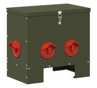 vidaXL Alimentazione per pollo, verde oliva, 60,5 x 29 x 51 cm, in acciaio laminato a freddo, rettangolare, design moderno, materiali resistenti, opzioni sostenibili, versatile