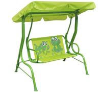 vidaXL Altalena per Bambini in Acciaio Tessuto Verde Gioco da Esterno Dondolo