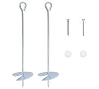 vidaXL Ancora per Terra 4 pcs Argento Ø10 x 40 cm Metallo Galvanizzato, Dispositivo di ancoraggio, moderno, resistente agli agenti atmosferici, picchetto da esterno, fissaggio al suolo