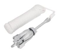 vidaXL Ancora Pieghevole con Corda Argento 4 kg Ghisa Zincata a Caldo