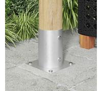 vidaXL Ancora rotonda per terreno 4 pz Argento 15 x 15 x 15 cm Metallo