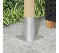 vidaXL Ancora rotonda per terreno 4 pz Argento 15 x 15 x 15 cm Metallo