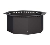 vidaXL Anello per Focolare Nero 60 x 60 x 25 cm Acciaio