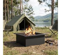 vidaXL Anello per Focolare Nero 60 x 60 x 25 cm Acciaio