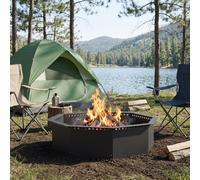 vidaXL Anello per Focolare Nero 80 x 80 x 25 cm Acciaio