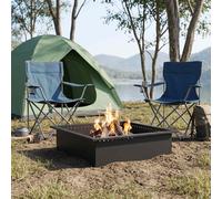 vidaXL Anello per Focolare Nero 80 x 80 x 25 cm Acciaio