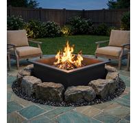vidaXL Anello per Focolare Nero 90 x 90 x 25 cm Acciaio