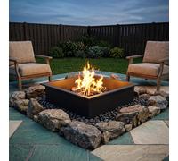 vidaXL Anello per Focolare Nero 90 x 90 x 25 cm Acciaio