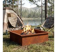vidaXL Anello per Focolare Ruggine 100 x 100 x 25 cm Acciaio Corten
