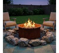 vidaXL Anello per Focolare Ruggine 60 x 60 x 25 cm Acciaio Corten