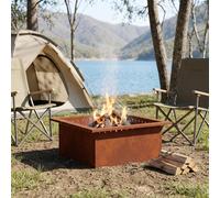vidaXL Anello per Focolare Ruggine 60 x 60 x 25 cm Acciaio Corten