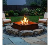 vidaXL Anello per Focolare Ruggine 80 x 80 x 25 cm Acciaio Corten