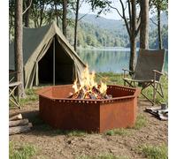 vidaXL Anello per Focolare Ruggine 80 x 80 x 25 cm Acciaio Corten