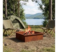 vidaXL Anello per Focolare Ruggine 90 x 90 x 25 cm Acciaio Corten