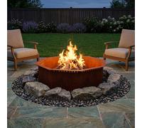 vidaXL Anello per Focolare Ruggine 90 x 90 x 25 cm Acciaio Corten