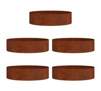 vidaXL Anello per vaso 5 pcs Marrone 80 x 80 x 20 cm Acciaio CorTen