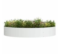 vidaXL Anello per vaso Bianco 120 x 120 x 20 cm | Forma circolare moderna e sl reato apposta per il giardinaggio all'aperto, Fatto con materiale metallico resistente