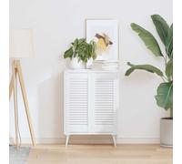 vidaXL Ante a Lamelle 2 pz Bianche 69x29,5 cm, Porta della mobilia, Porta dell'Armadio, Pannello a lamelle in Legno, Porta dell'Armadio con Le doghe