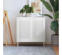 vidaXL Ante a Lamelle 2 pz in Legno Massello di Pino Bianche 69x39,4cm