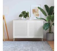 vidaXL Ante a Lamelle 2 pz in Legno Massello di Pino Bianche 69x59,4cm