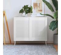 vidaXL Ante a Lamelle 2 pz in Legno Massello di Pino Bianco 69x49,4 cm