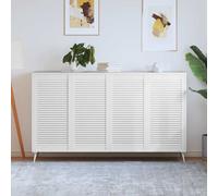 vidaXL Ante a Lamelle 4 pz Bianche 99,3x49,4 cm in Legno di Pino