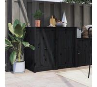 Ante da Cucina da Esterno 2pz Nere 50x9x82cm Legno Massello di Pino