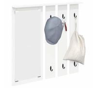 vidaXL Appendiabiti a Muro Bianco 84 x 10 x 80 cm Legno Multistrato, Attaccapanni Elegante, Moderno da Parete, Organizer salvaspazio con Ganci per corridoio, Soluzione Minimalista