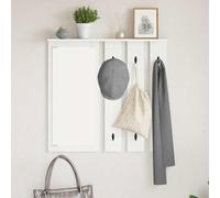 vidaXL Appendiabiti a Muro Bianco 84 x 10 x 80 cm Legno Multistrato, Attaccapanni Elegante, Moderno da Parete, Organizer salvaspazio con Ganci per corridoio, Soluzione Minimalista