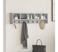 vidaXL Appendiabiti a Muro Grigio Cemento 100 x 16 x 26 cm, Attaccapanni Moderno, sospeso, mensola Funzionale per Ingresso, salvaspazio, Soluzione d'arredo Trendy
